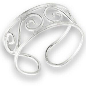 Sterling Silver Toe Ring - Wire Swirl